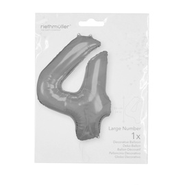 Фольгированный шар Riethmuller Large Number 4, серебристый