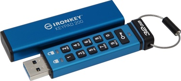 USB-накопитель Kingston IronKey Keypad 200, синий, 32 GB