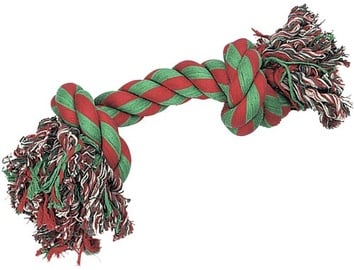 Mänguasi koerale Karlie FlossyRope 2 Knots, 43 cm, punane/roheline