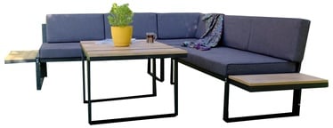 Välimööbli komplekt Floriane Garden Mers Corner 379VLV2326, must/hall/pruun, 5-6 istekohta