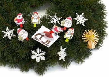 Ziemassvētku eglītes rotaļlieta KPH Santa Claus XM-106, balta/sarkana, 6 gab.