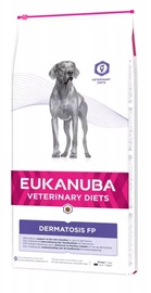 Sausā suņu barība Eukanuba Veterinary Diets Dermatosis FP, zivs, 12 kg