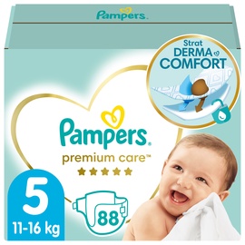 Sauskelnės Pampers Premium Care, 5 dydis, 11 - 18 kg, 88 vnt.
