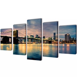 Фотокартина VLX Brooklyn Bridge River View 5pcs 241555, 2000 мм x 1000 мм