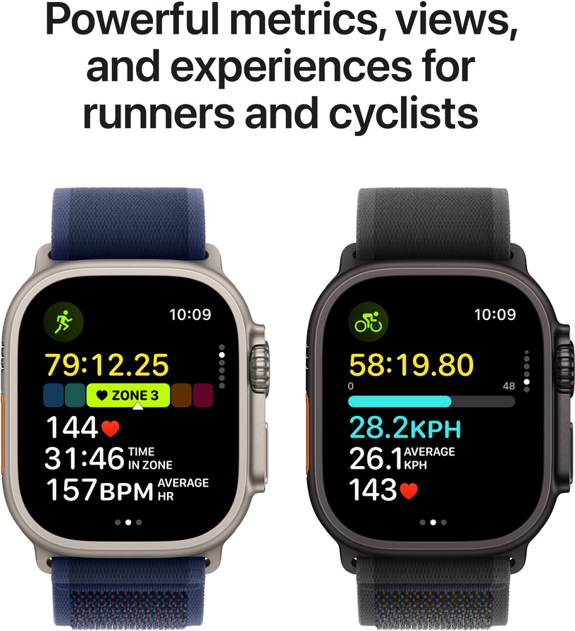 Viedais pulkstenis Apple Watch Ultra 2 GPS + Cellular 49mm Navy Ocean Band LV/EE, natural titanium