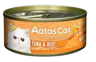 Влажный корм для кошек Aatas Cat Tantalizing Tuna &Beef, говядина/тунец, 0.080 кг