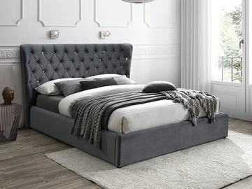 Кровать Signal Meble Carven, 160 x 200 cm, темно-серый, с решеткой