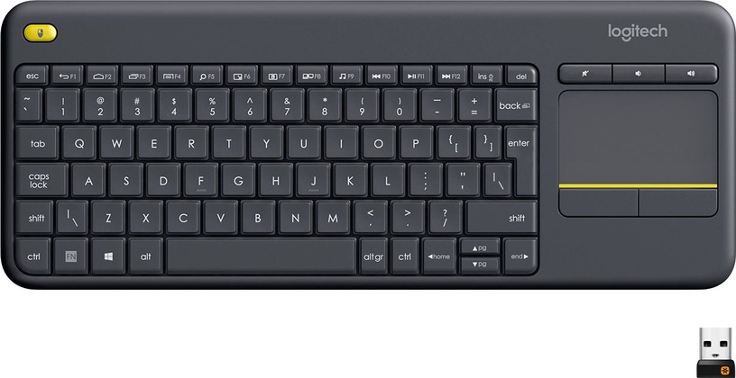 Klaviatūra Logitech K400 Plus EN, melna, bezvadu