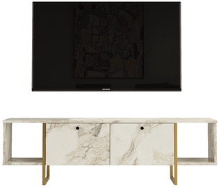 TV-laud Kalune Design VG30-GE, kuldne/valge, 160 cm x 40 cm x 47.6 cm