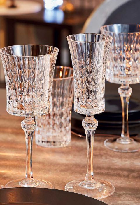 Vīna glāžu komplekts Cristal dArques Lady Diamond L9744, kristalīna, 0.19 l, 6 gab.