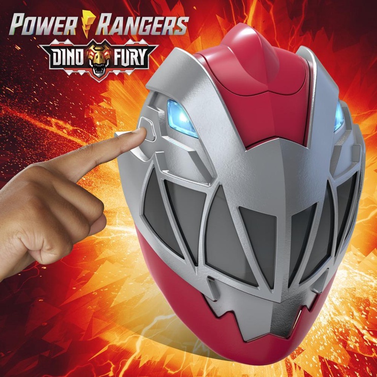 Mask Hasbro Dino Fury Red Ranger Electronic Mask F2281, punane/hall, plastik