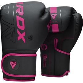 Боксерские перчатки RDX F6 Matte BGR-F6MP-10OZ, черный/розовый, 10 oz