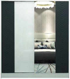 Гардероб Kalune Design Antrasit 103 125GLN1167, белый, 160 см x 58 см x 186 см, с зеркалом