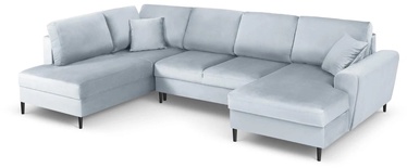 Dīvāngulta Micadoni Home Moghan Velvet Panoramic, gaiši zila, kreisais, 313 x 194 cm x 88 cm