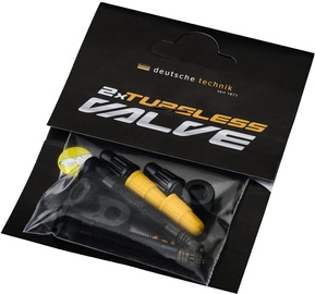 Клапан Continental Tubeless Valve 0140090, пластик/металл, черный/желтый, 2 шт.