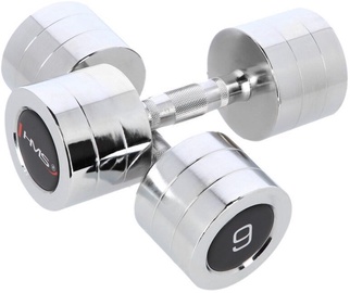 Svorių rinkinys HMS Chrome Dumbbells, 9 kg x 2 vnt.