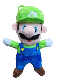 Mīkstā rotaļlieta HappyJoe Super Mario Luigi, zila/zaļa, 18 cm