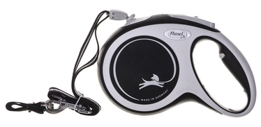 Automātiskā pavada Flexi New Comfort, balta/melna, 8 m