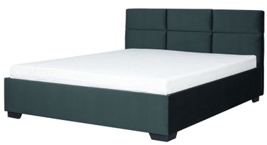 Кровать двухместная Bodzio Sawona SAW160-BM-P4, 160 x 200 cm, темно-зеленый, с решеткой