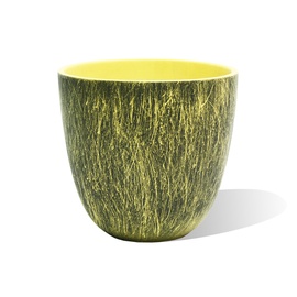 Puķu pods Askovita VETKAGEL-3, keramika, Ø 160 mm, dzeltena/zaļa