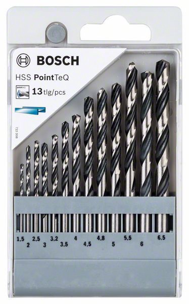 Urbju komplekts Bosch, metāla, hss-r, taisne, 6.5 mm x 10.1 cm, 13 gab.