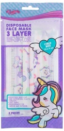 Vienreizējā maska Unicorn Disposable Face Masks, balta/daudzkrāsaina, 3 gab.