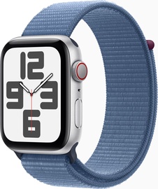 Умные часы Apple Watch SE GPS + Cellular 40mm Silver Aluminium Winter Blue Sport Loop, серебристый