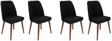 Ēdamistabas krēsls Kalune Design Tutku 351 V4 974NMB1619, matēts, melna/valriekstu, 49 cm x 50 cm x 90 cm, 4 gab.