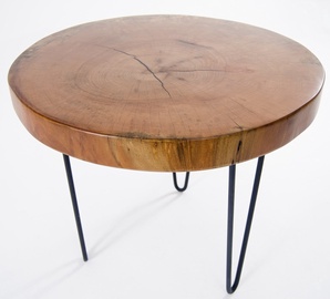 Журнальный столик Kalune Design Soloma, черный/ореховый, 75 см x 75 см x 60 см