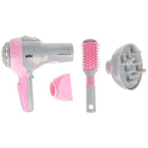 Игрушечный набор парикмахера Klein Braun Hairdryer With Brush, серебристый/розовый