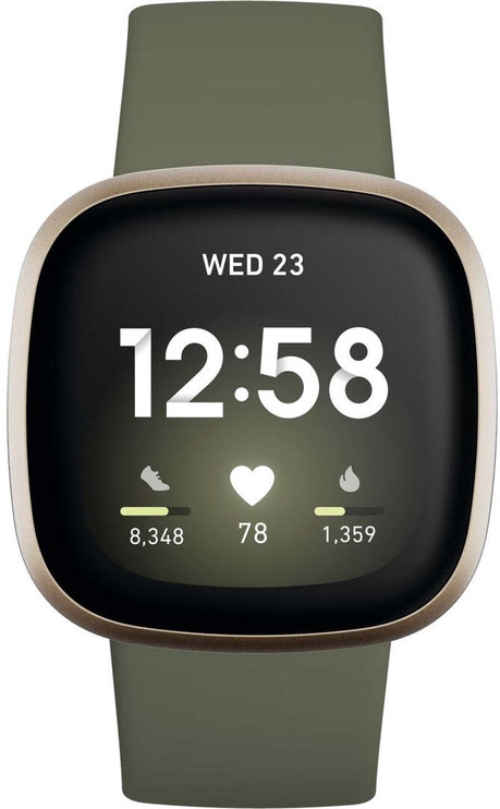 Умные часы Fitbit Versa 3, золотой/зеленый