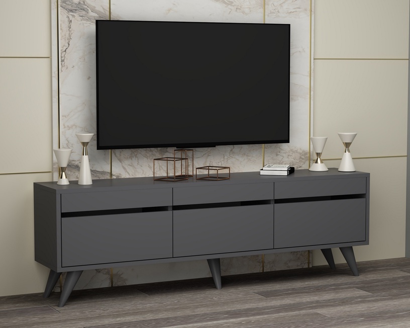 TV-laud Kalune Design River, antratsiit, 150 cm x 48 cm x 30 cm