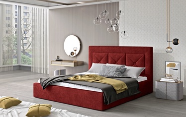 Кровать двухместная Cloe Dora 63, 200 x 200 cm, красный, с решеткой