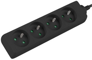 Pagarinātājs Lanberg 4XPL, Black Edition, 1 m, 4 ligzdas