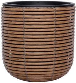 Puķu pods Home4you Wicker 38089, plastmasa/metāls, Ø 270 mm, brūna
