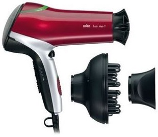 Föön Braun Satin Hair 7 HD 770, must/punane, 2000 W (kahjustatud pakend)