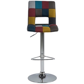 Bāra krēsls, hroma/daudzkrāsaina, 52 cm x 41.5 cm x 115 cm
