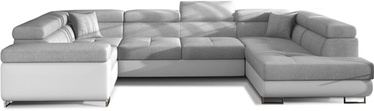 Stūra dīvāns Sawana Soft, balta/pelēka, labais, 340 x 340 x 90 cm