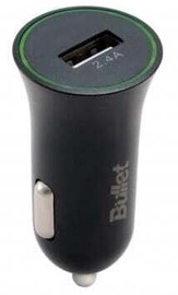 Auto laadija Bullet, USB, must, 12 W