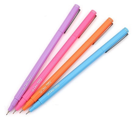 Lodīšu pildspalva Marvy Le Pen Brilliant, oranža/rozā/violeta/gaiši zila, 4 gab.