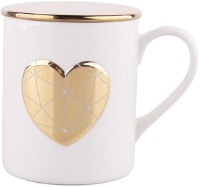 Чашка Altom Heart, золотой белый, 0.4 л