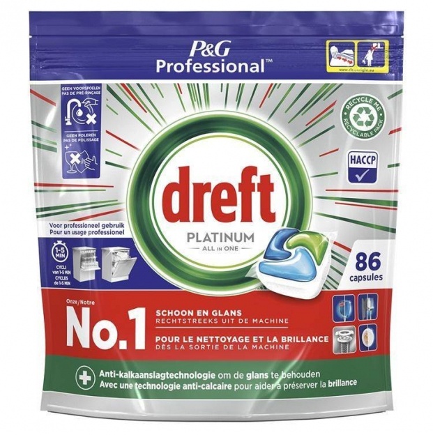 Trauku mazgājamās mašīnas kapsulas P&G Dreft Platinum, 86 gab.