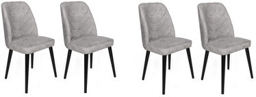 Ēdamistabas krēsls Kalune Design Dallas 524 V4 974NMB1579, matēts, melna/pelēka, 49 cm x 50 cm x 90 cm, 4 gab.