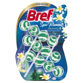 Tualetes poda tīrīšanas līdzeklis-atsvaidzinātājs Bref Spa Moments Serenity, 3x50g
