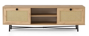 ТВ стол Kalune Design Begonya, черный/дубовый, 1800 мм x 400 мм x 600 мм