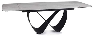 Pusdienu galds izvelkams Infinity, balta/melna, 160 - 240 cm x 95 cm x 76 cm