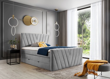 Кровать Candice Nube 3, 140 x 200 cm, серый, с матрасом, с решеткой