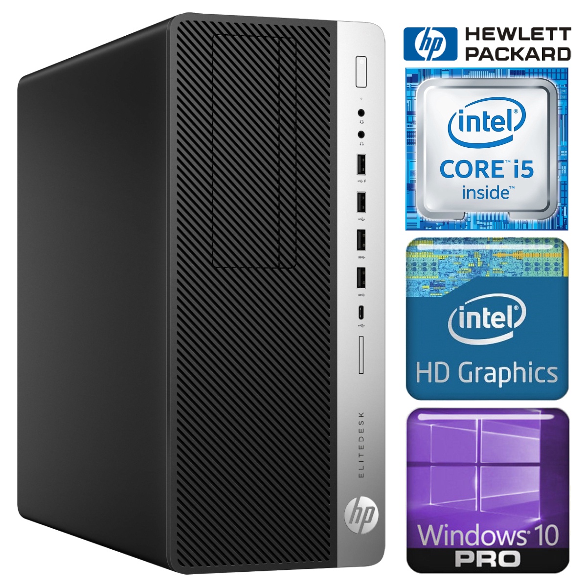 Стационарный компьютер HP EliteDesk 800 G3 RM33720, oбновленный Intel®  Core™ i5-7500, Intel HD Graphics 630, 8 GB, 1 TB - 1a.lt