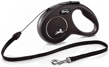 Automātiskā pavada Flexi New Classic Cord S, melna, 5 m