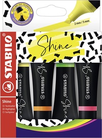 Marker Stabilo Shine, 2 - 5 mm, kollane/roheline/oranž/roosa, 4 tk